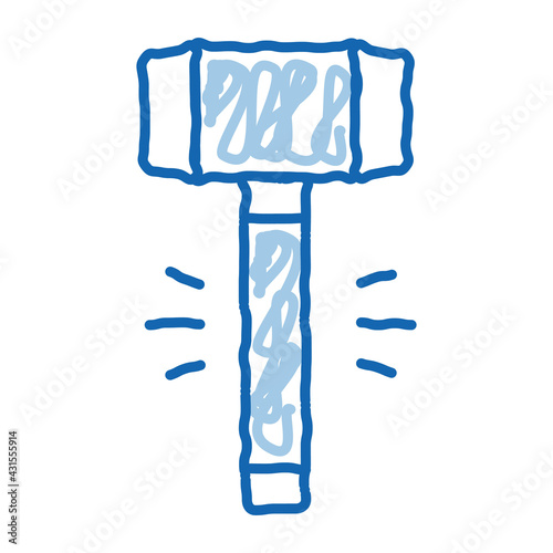 Hammer Tool doodle icon hand drawn illustration