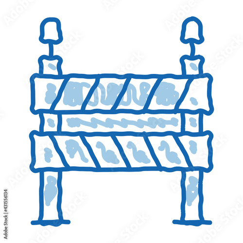Road Barrier doodle icon hand drawn illustration
