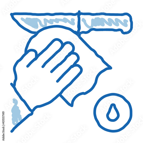 Knife Cleaning doodle icon hand drawn illustration