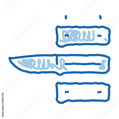 Knife Handle doodle icon hand drawn illustration