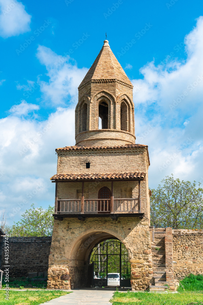 Stone fence of old orthodox church Samtavisi, Georgia