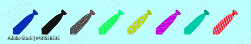 set of cravat cartoon icon design template with various models. vector illustration isolated on blue background