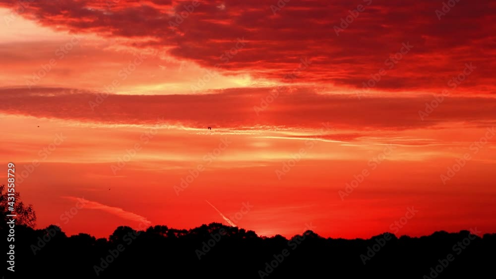 red sky in the morning, nature landscape
