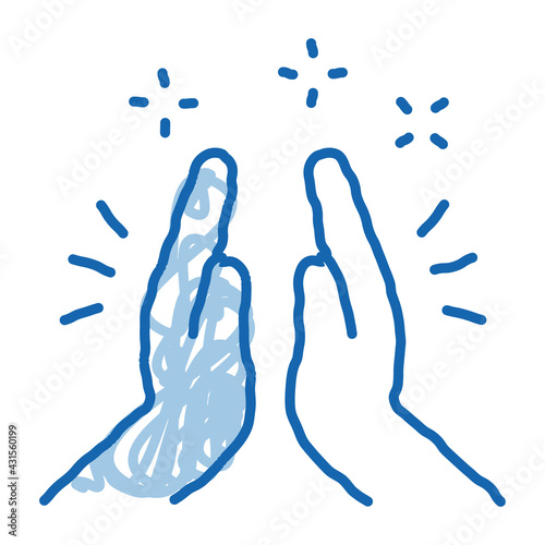 Hand Clapping doodle icon hand drawn illustration