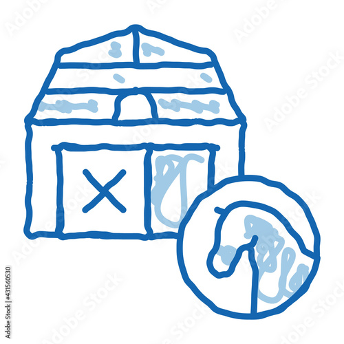 Hippodrome Track doodle icon hand drawn illustration