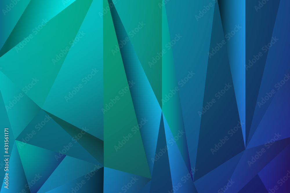 Obraz premium Polygonal blue triangular background pattern. Vector design for advertising, social networks, brochures.