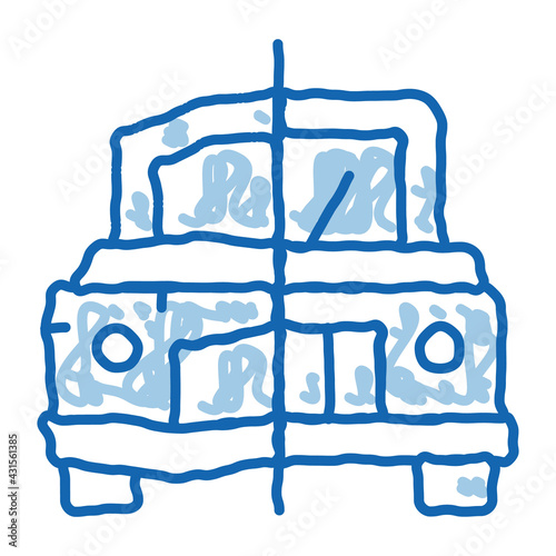 Crashed And Fixed doodle icon hand drawn illustration