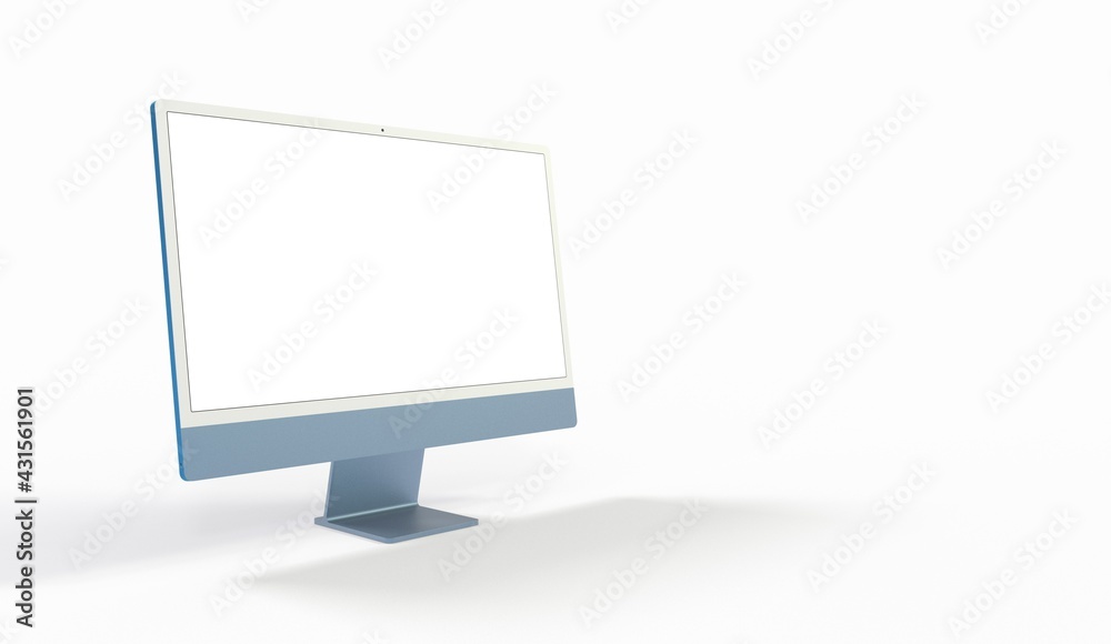 Realistic flat screen computer monitor 3de style mockup with blank screen isolated 3d Realistic flat screen computer monitor 3de style mockup with blank screen isolated 3d