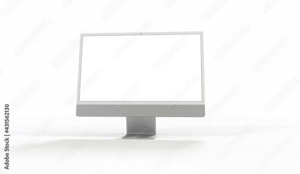 Realistic flat screen computer monitor 3de style mockup with blank screen isolated 3d Realistic flat screen computer monitor 3de style mockup with blank screen isolated 3d