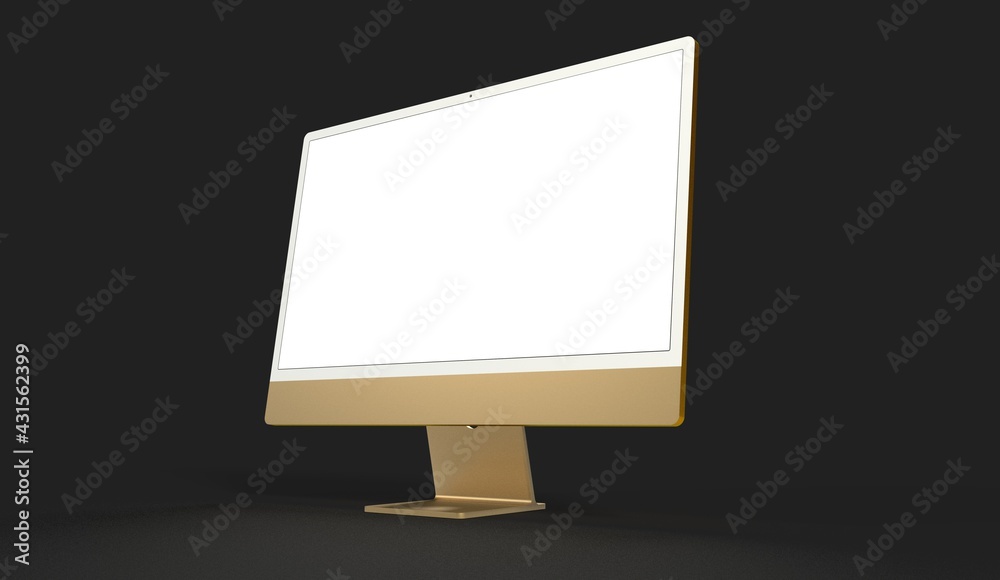 monitor, iMac, new, 2021, 2022, business, computer, design, 3d, screen, modern, display, electronic, laptop, device, office, work, blank, illustration, 