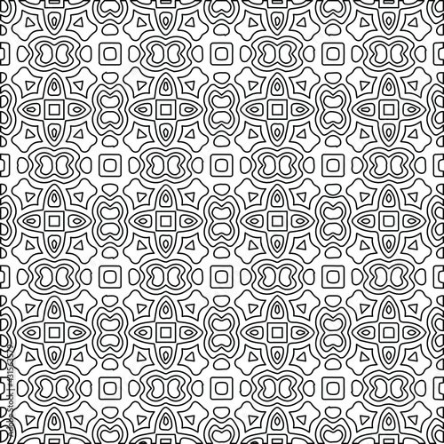 Geometric vector pattern with Black and white colors. Seamless abstract ornament for wallpapers and backgrounds.