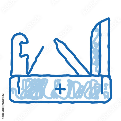 Jackknife doodle icon hand drawn illustration