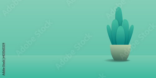 3d vector background of potted plant. simple background for the planting.