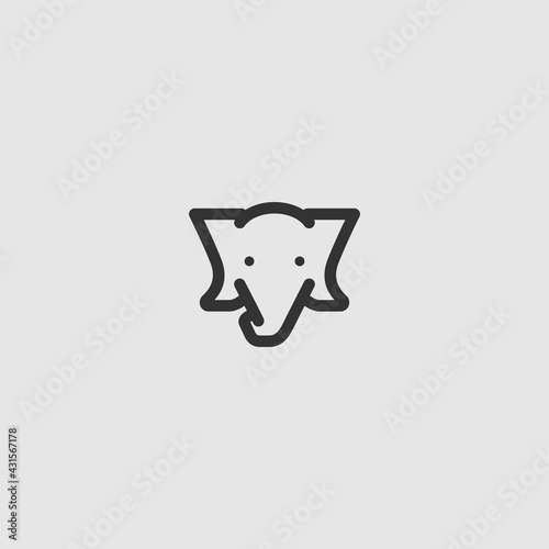 Canvas Print elephant logo icon