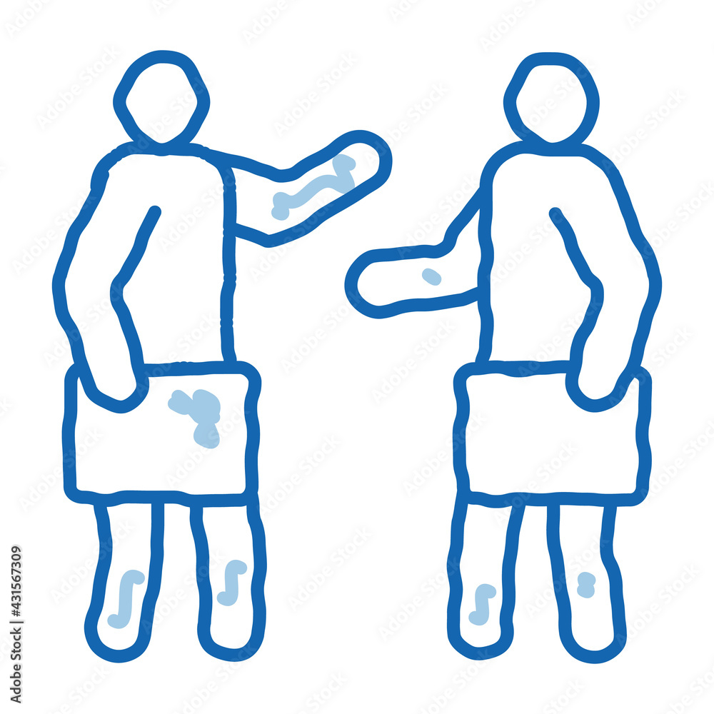 meeting of two working people doodle icon hand drawn illustration meeting of two working people doodle icon hand drawn illustration