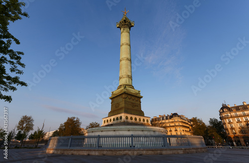The July Column on Bastille square in Paris  France.