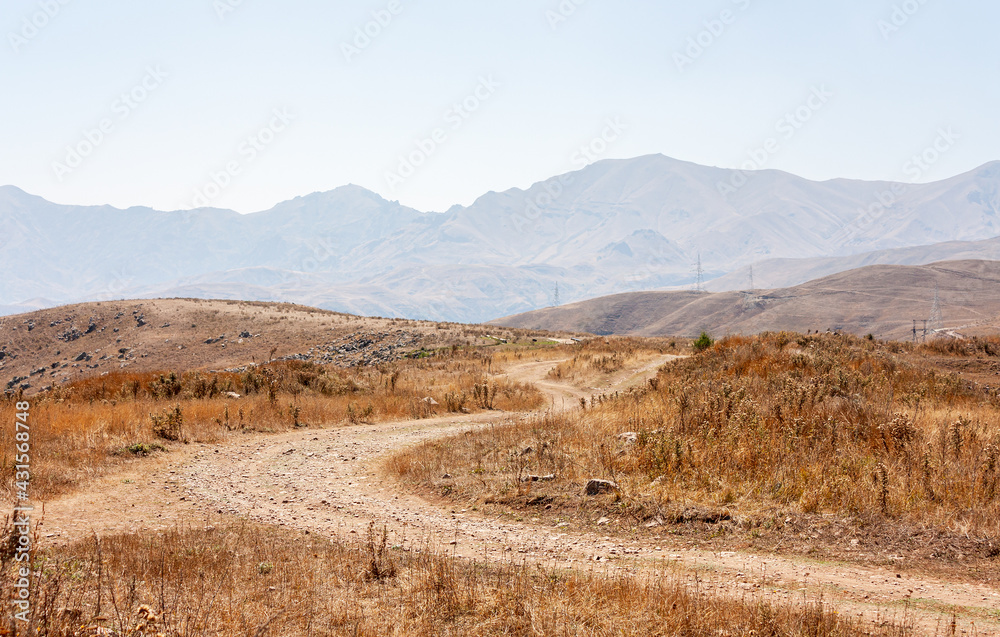 Naklejka premium Mountain landscape in Armenia. Selim pass.