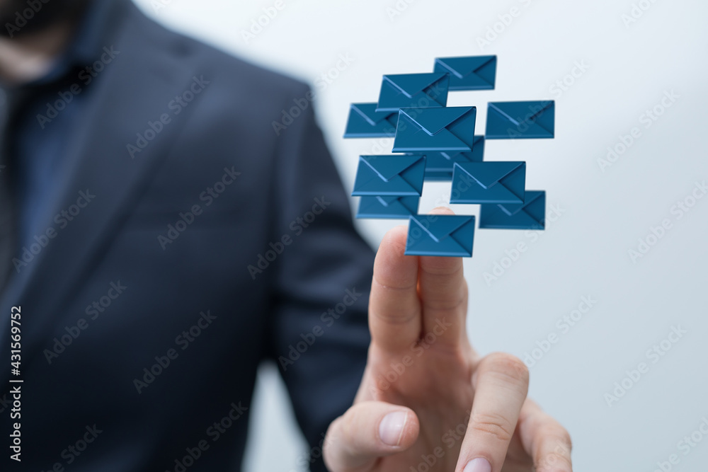 email icon concept in hand background email icon concept in hand background