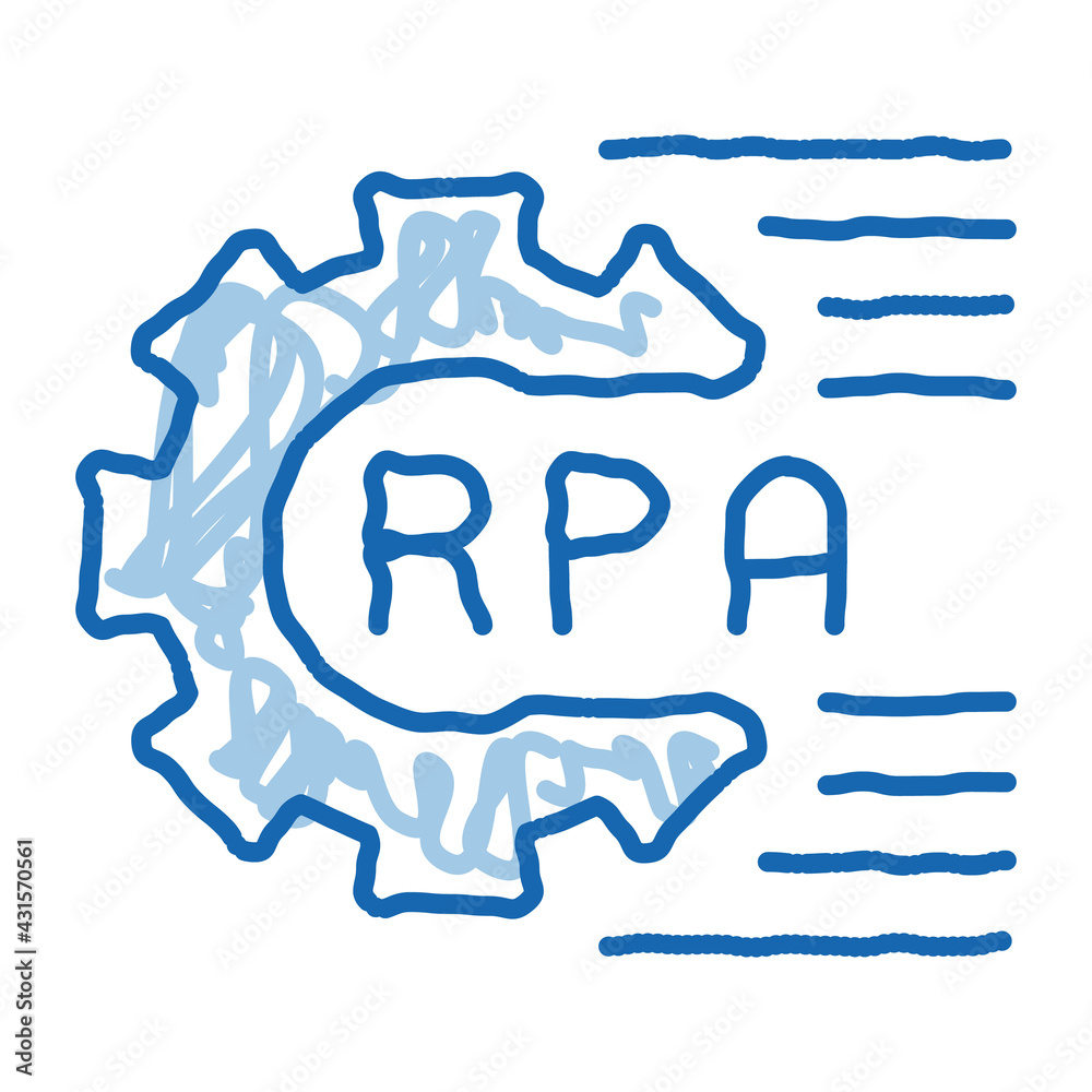 rpa settings doodle icon hand drawn illustration rpa settings doodle icon hand drawn illustration
