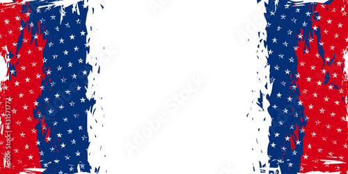 The USA, United States of America vintage/grunge red, blue & star background. Promotional advertising banner template for Brochures, Poster, or Banner. Vector illustration.
