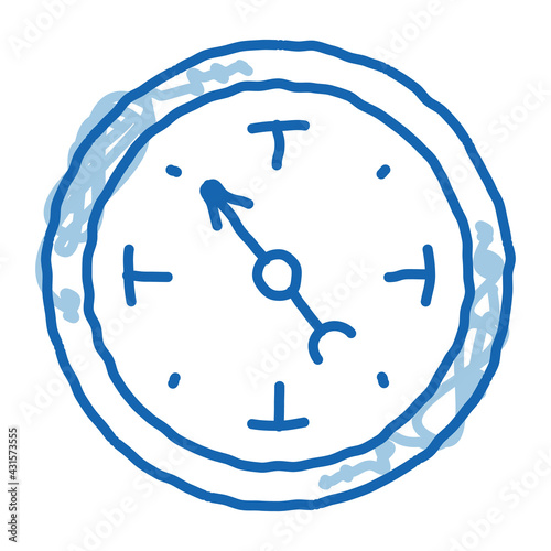 clock shows time doodle icon hand drawn illustration