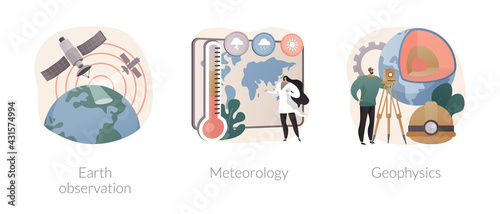 Planetary science abstract concept vector illustrations.