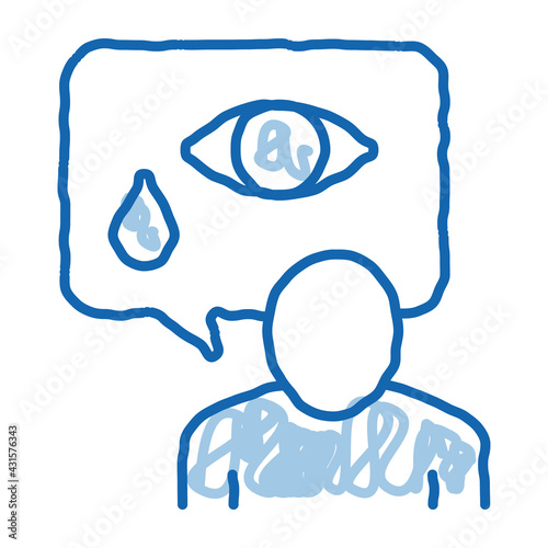 human tears doodle icon hand drawn illustration