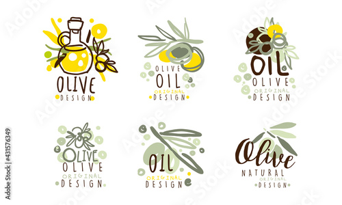 Olive Organic and Natural Product Original Design Vector Set