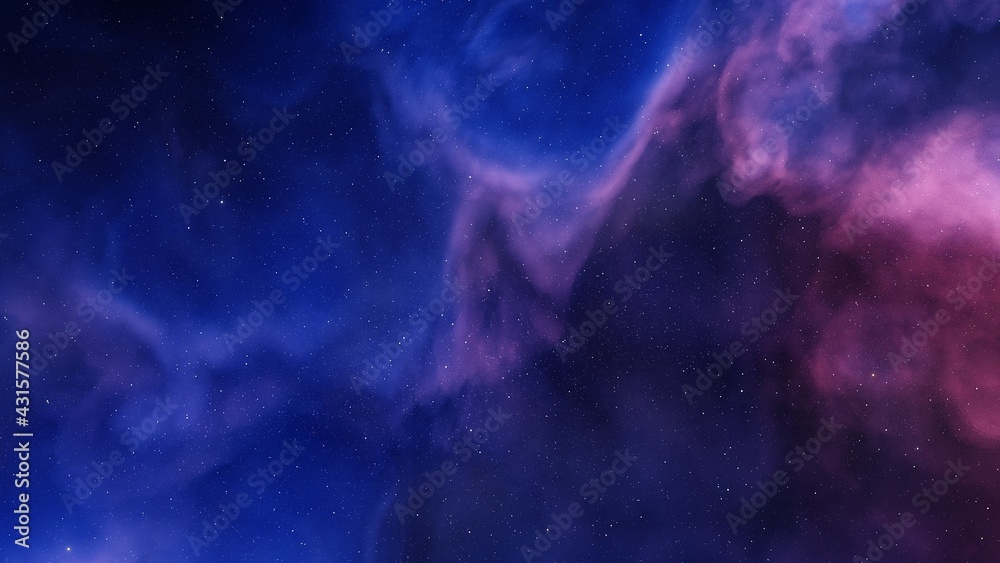 Fototapeta premium nebula gas cloud in deep outer space, colorful space background with stars