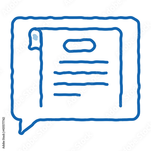thought of court sentence doodle icon hand drawn illustration