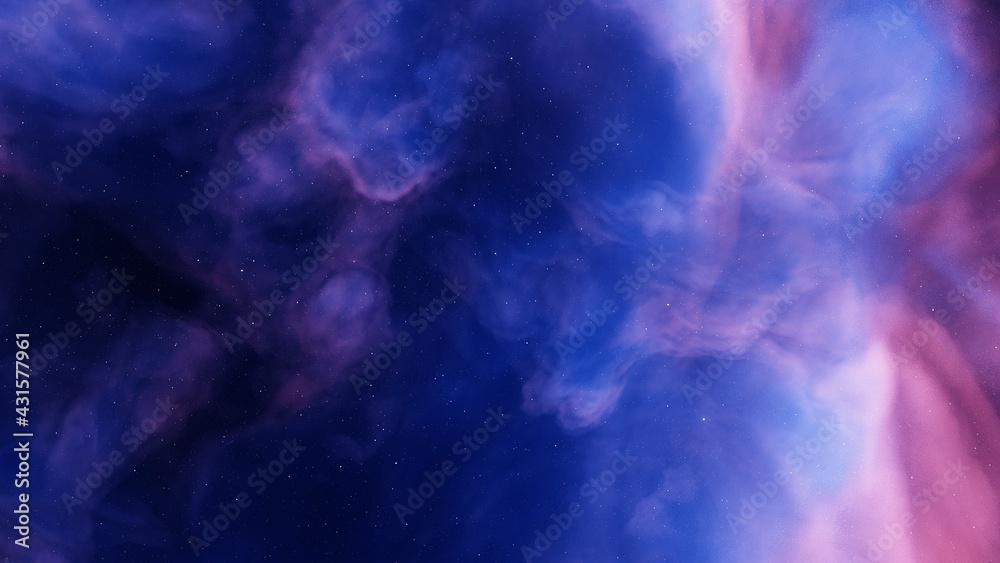 nebula gas cloud in deep outer space, colorful space background with stars