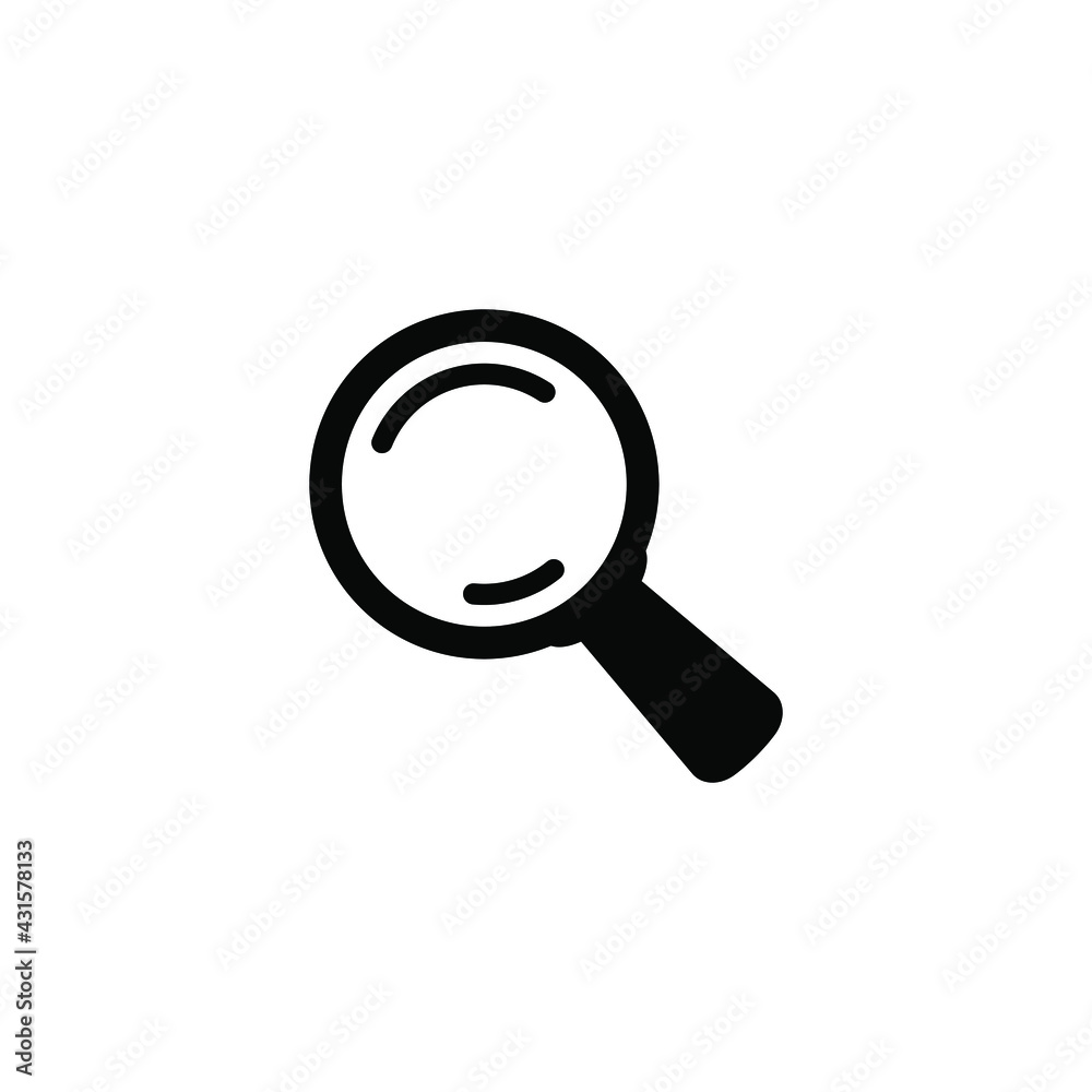 Search icon. Magnifying glass icon, vector magnifier or loupe sign.
