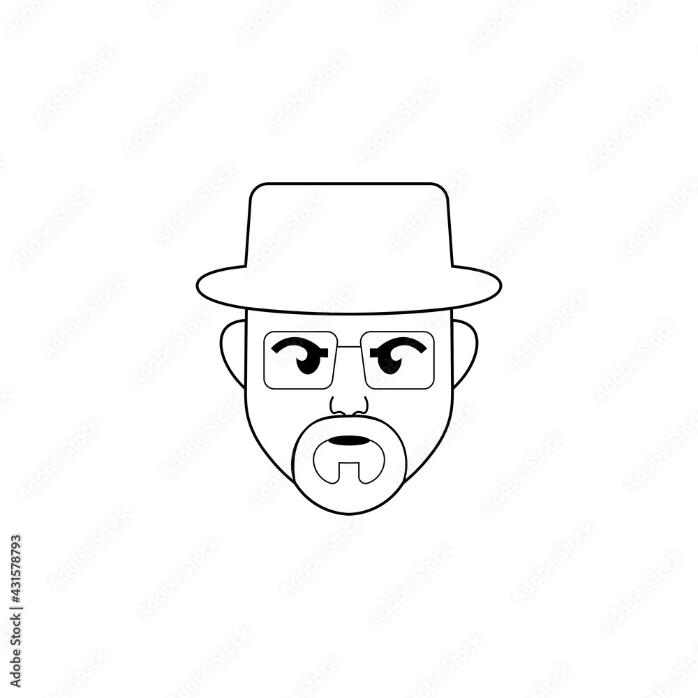 Black icon sign man with hat, guide. Vector illustration eps 10
