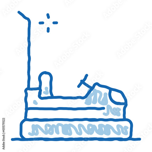 bumper car doodle icon hand drawn illustration