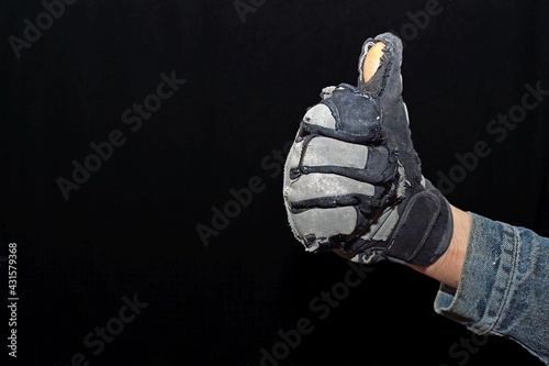 Hand with a working glove
