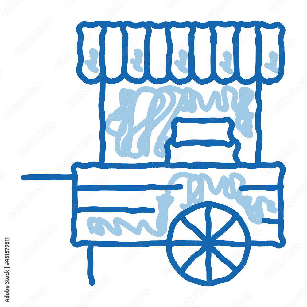mobile food stalls doodle icon hand drawn illustration mobile food stalls doodle icon hand drawn illustration