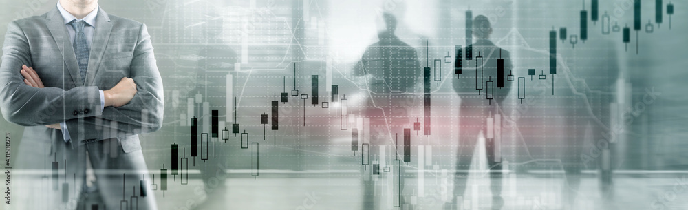 Fototapeta premium Stock market chart. Abstract background for presentation