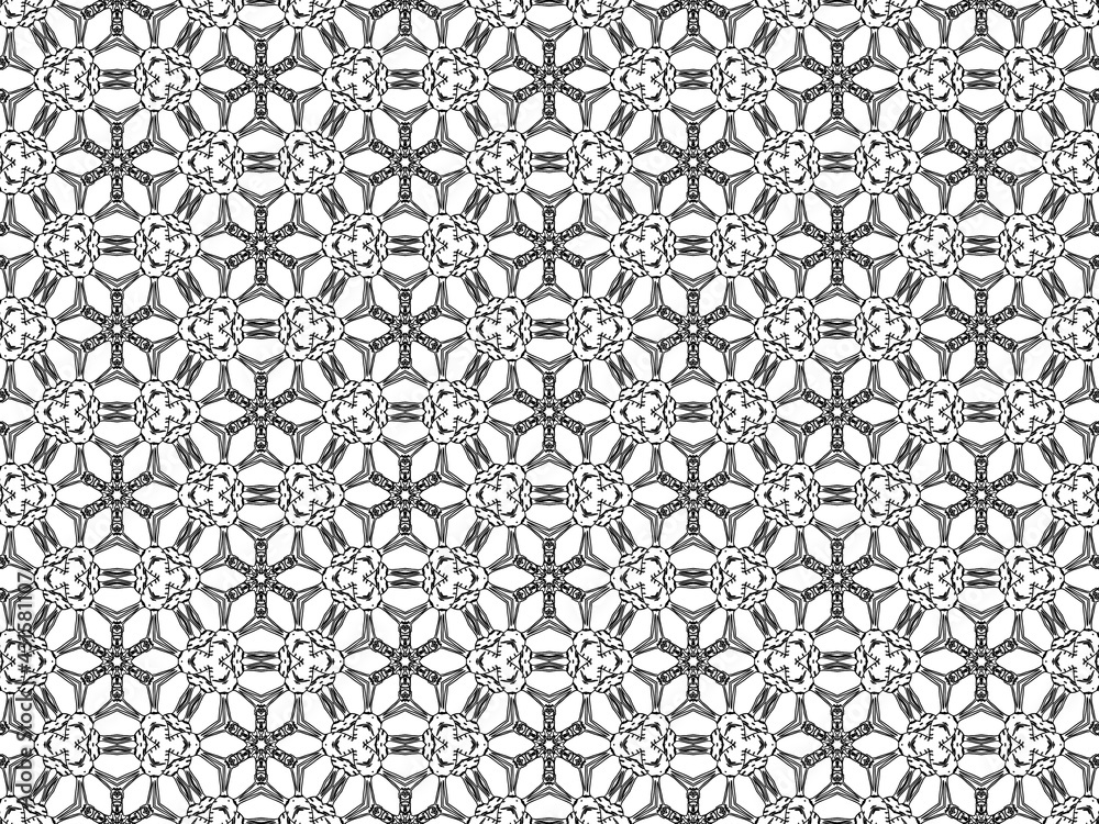 seamless pattern with lace black white