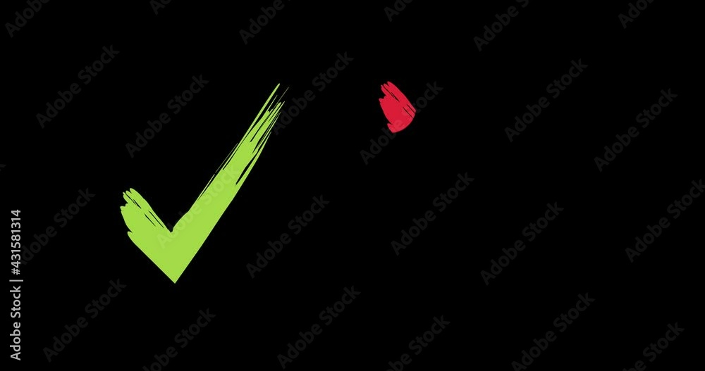 Check mark animation. Animated check mark icon. Right animeted. Check nark icon. No background. Alpha channel. 4k animation. 4k video.