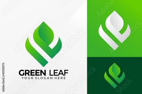 Nature Green Leaf Logo Vector Design. Brand Identity emblem, designs concept, logos, logotype element for template.