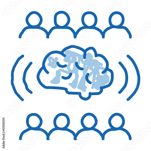 collective mind doodle icon hand drawn illustration