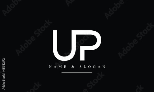 PU, UP, P, U abstract letters logo monogram