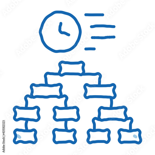 time algorithm doodle icon hand drawn illustration