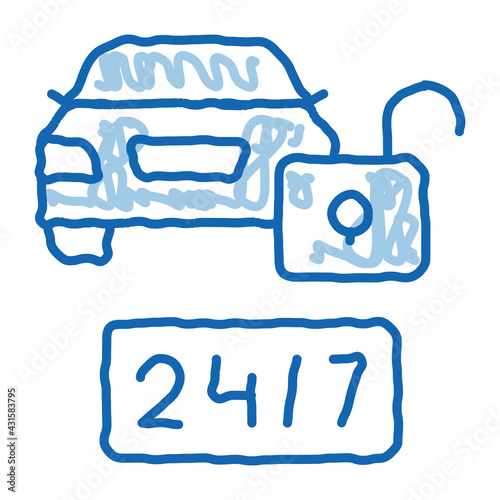 machine protection 24 7 doodle icon hand drawn illustration