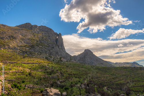 Mallada del Llop, rocky mountains in the province of Alicante (Spain). photo