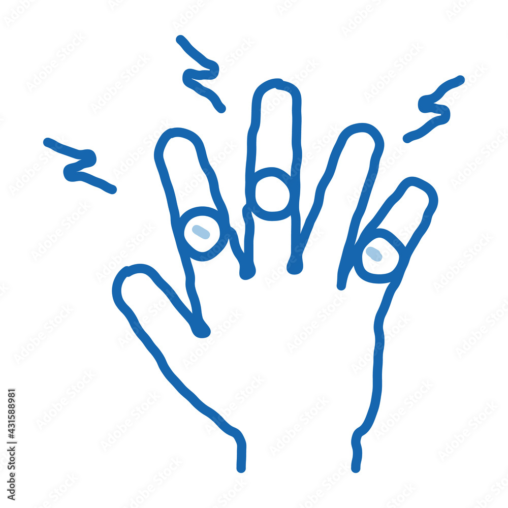 arthritis of finger joints doodle icon hand drawn illustration