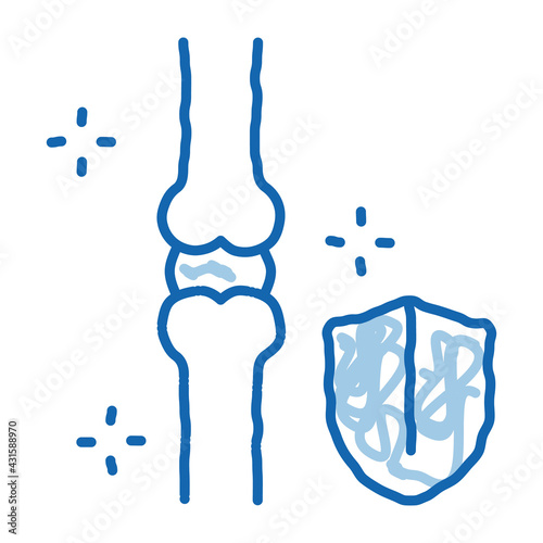 bone strengthening doodle icon hand drawn illustration
