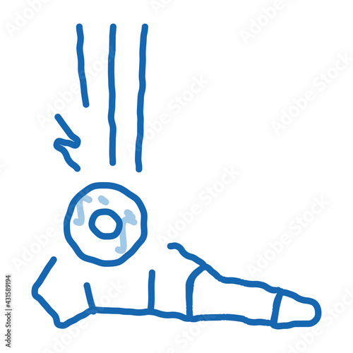 rheumatoid arthritis of foot doodle icon hand drawn illustration