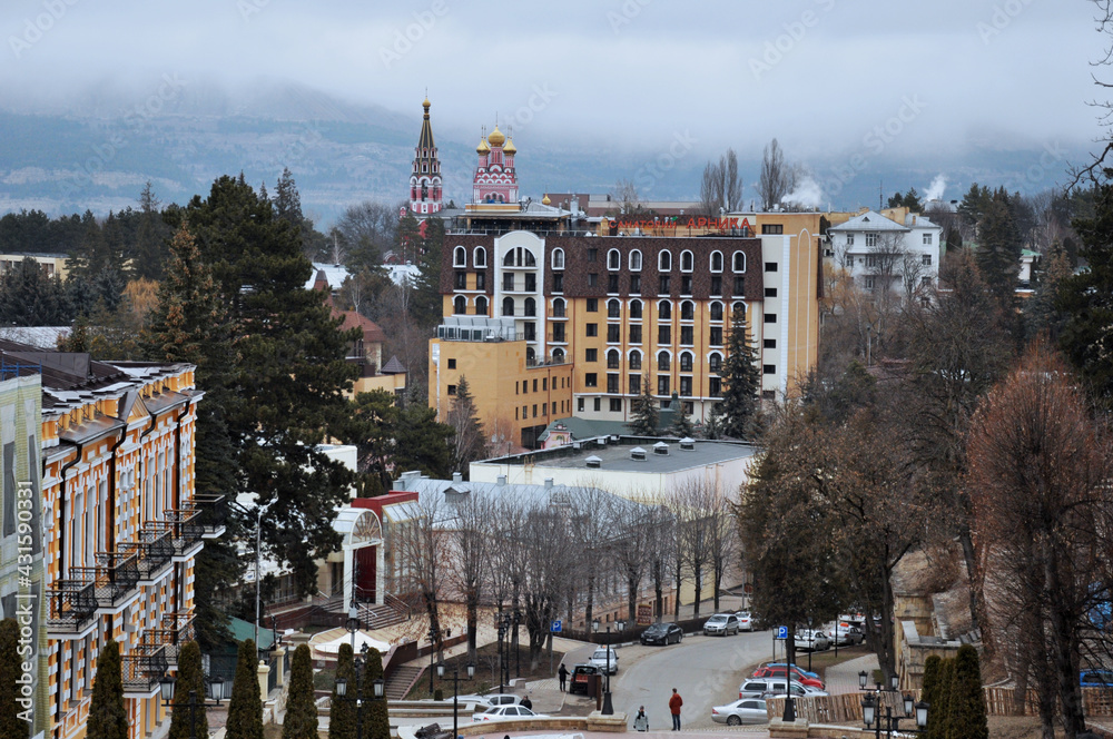 Obraz premium views of Kislovodsk city, resorts of the Caucasus Mineral waters, Russia