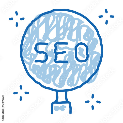 learning search engine optimization doodle icon hand drawn illustration